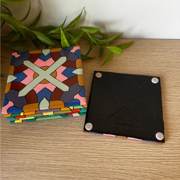 Colorful Geometric Coasters Set - Picture 3 of 5